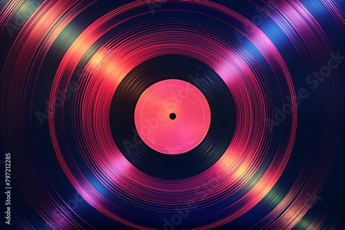 Vintage Vinyl Record Gradients: Disco Era Website Theme photo