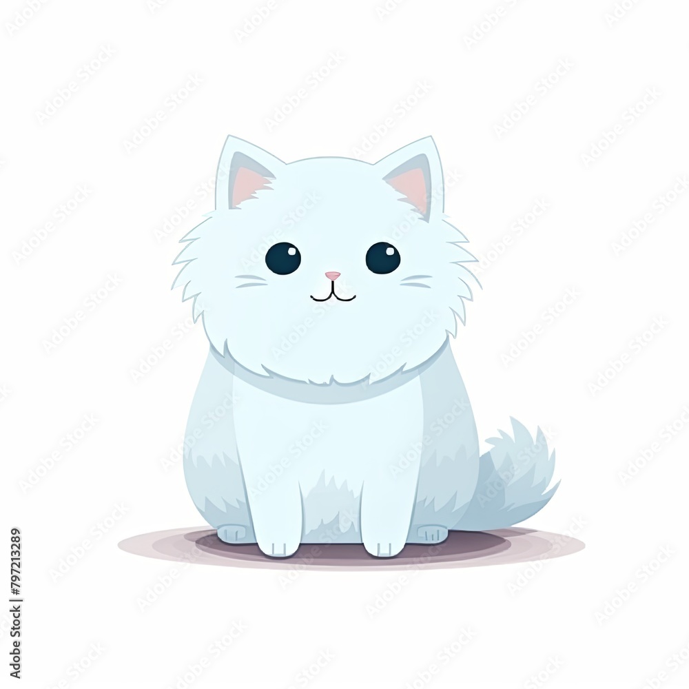 flat illustration of cute pleasant cat flat illustration of cute pleasant cat
