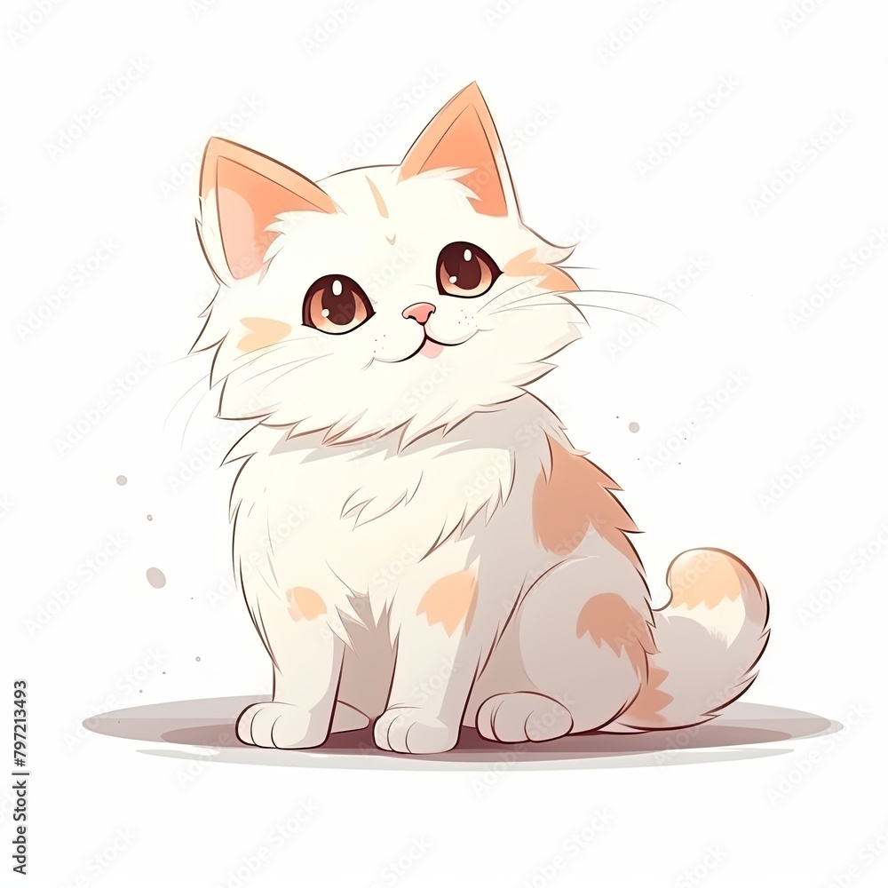 flat illustration of cute pleasant cat flat illustration of cute pleasant cat