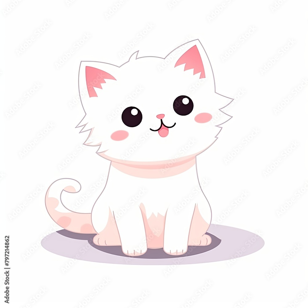 flat illustration of cute pleasant cat flat illustration of cute pleasant cat