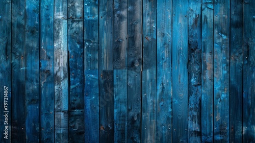 High-resolution image of weathered blue wooden planks with rustic appeal