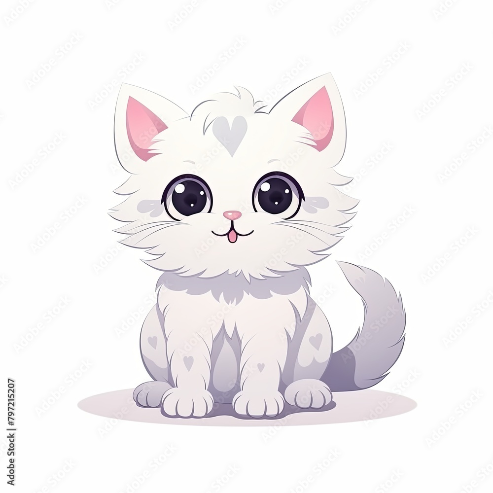 flat illustration of cute pleasant cat flat illustration of cute pleasant cat