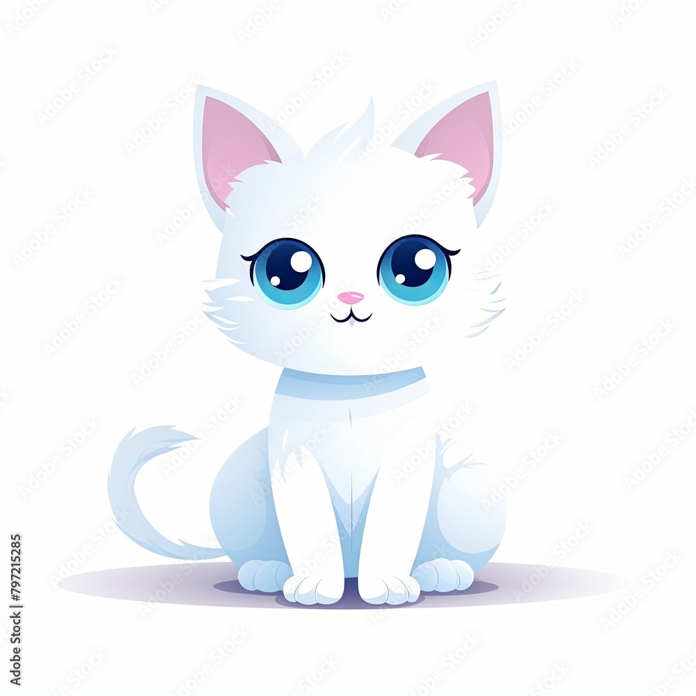 flat illustration of cute pleasant cat flat illustration of cute pleasant cat