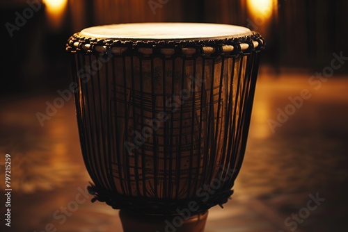 A depiction of a minimalist African drum, with just the outline and a few key details --ar 3:2 Job ID: fcee334a-e27f-4f05-b9d8-a68ce3e94fcf photo