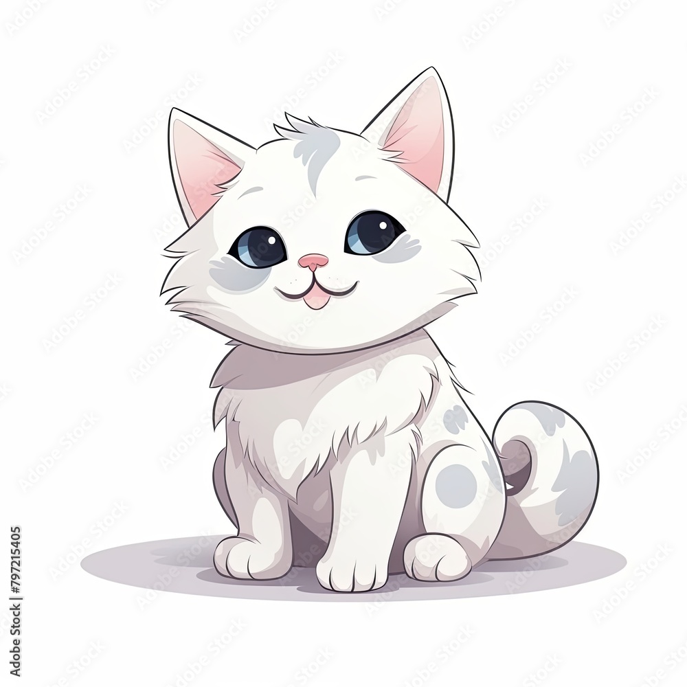 flat illustration of cute pleasant cat flat illustration of cute pleasant cat