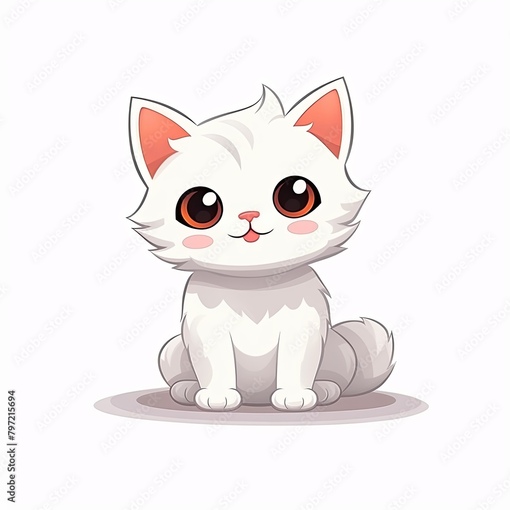 flat illustration of cute pleasant cat flat illustration of cute pleasant cat