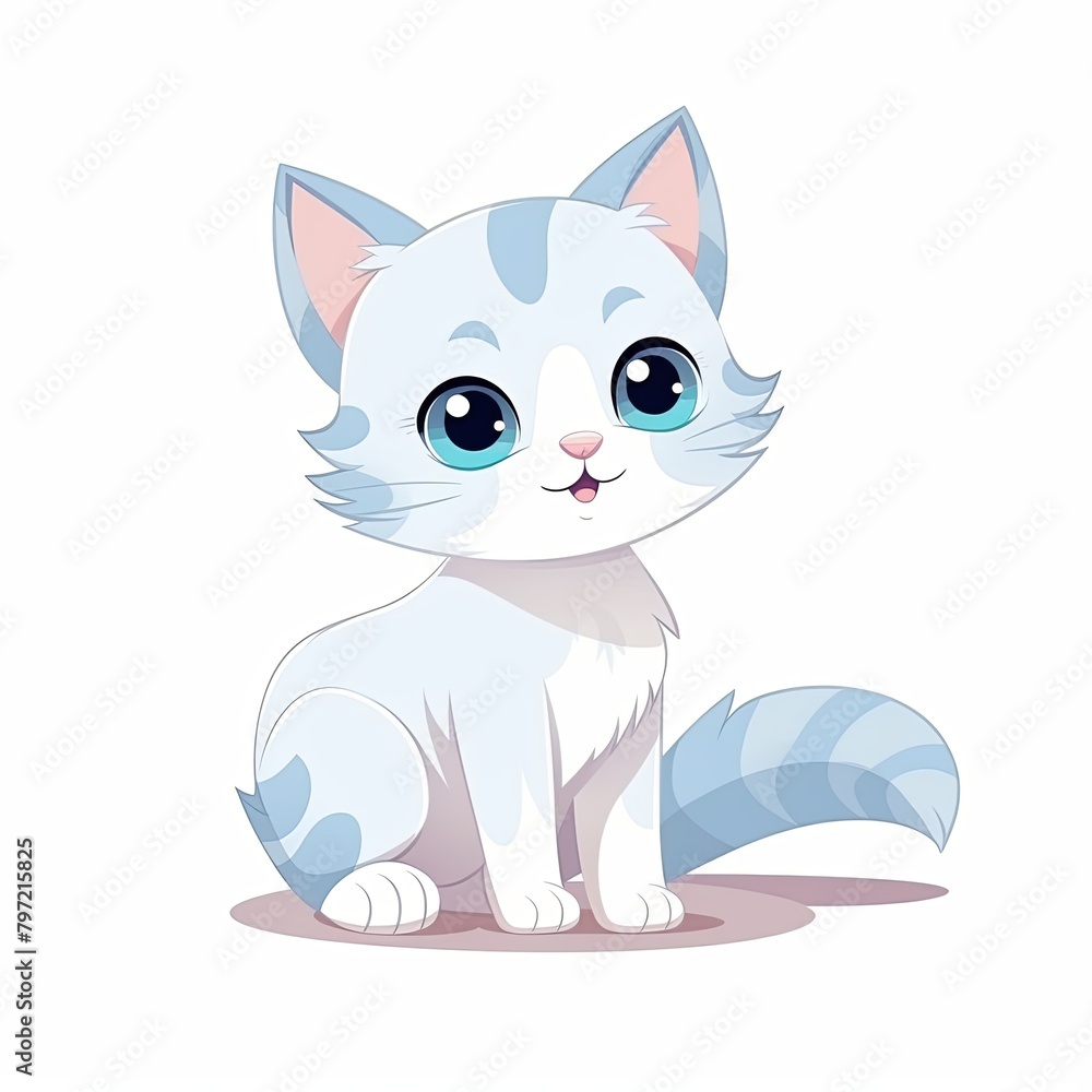 flat illustration of cute pleasant cat flat illustration of cute pleasant cat