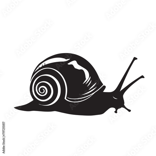 Snail in cartoon, doodle style . Image for t-shirt, web, mobile apps and ui. Isolated 2d vector illustration in logo, icon, sketch style, Eps 10, black and white. AI Generative