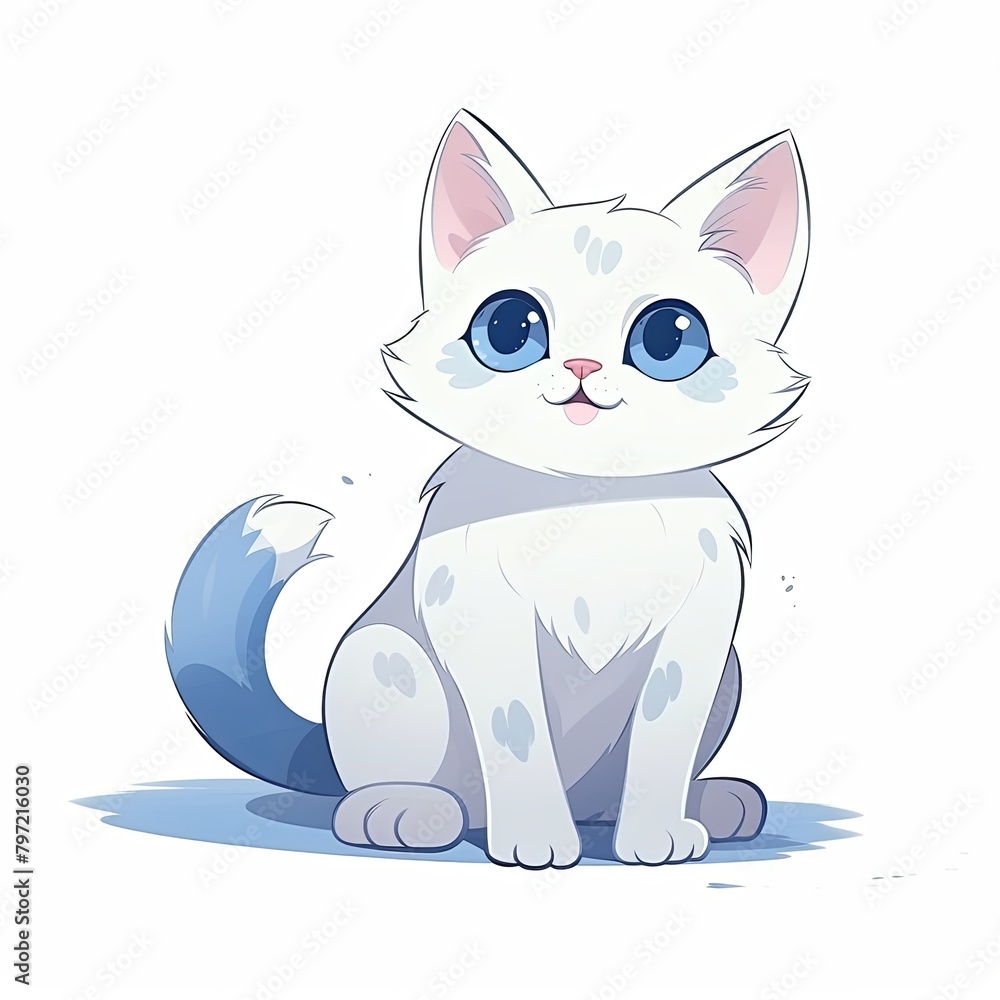 flat illustration of cute pleasant cat flat illustration of cute pleasant cat