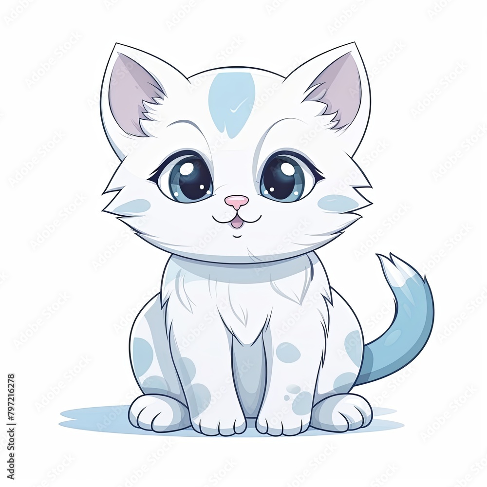 flat illustration of cute pleasant cat flat illustration of cute pleasant cat