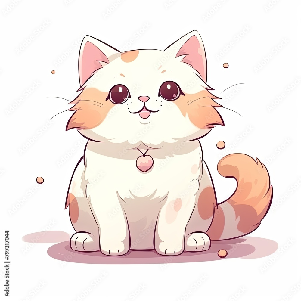flat illustration of cute pleasant cat flat illustration of cute pleasant cat
