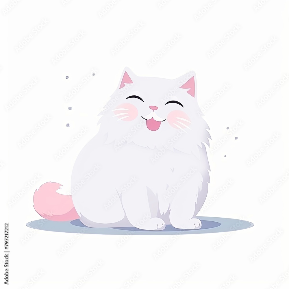 flat illustration of cute pleasant cat flat illustration of cute pleasant cat