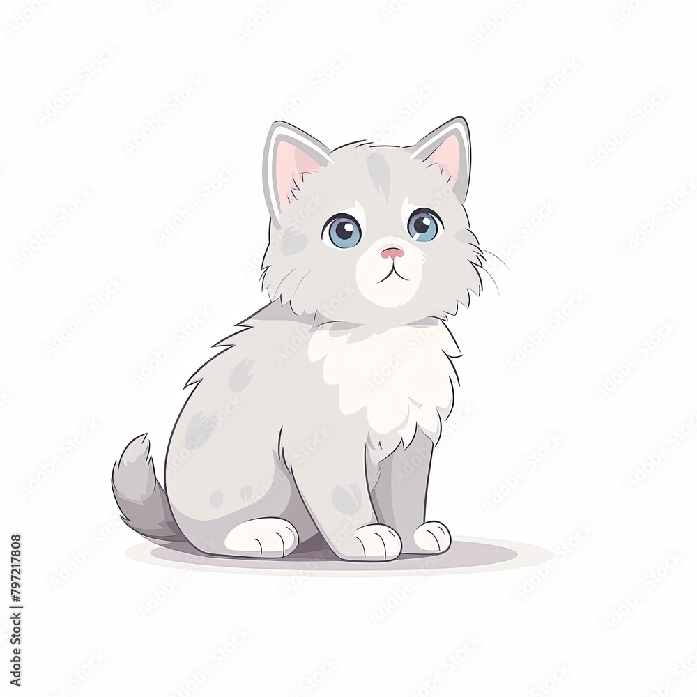 flat illustration of cute pleasant cat flat illustration of cute pleasant cat