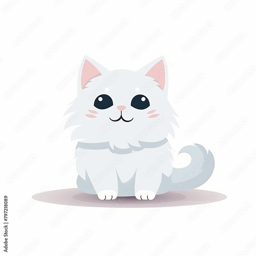 flat illustration of cute pleasant cat flat illustration of cute pleasant cat