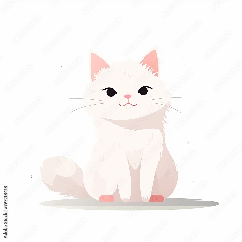 flat illustration of cute pleasant cat flat illustration of cute pleasant cat