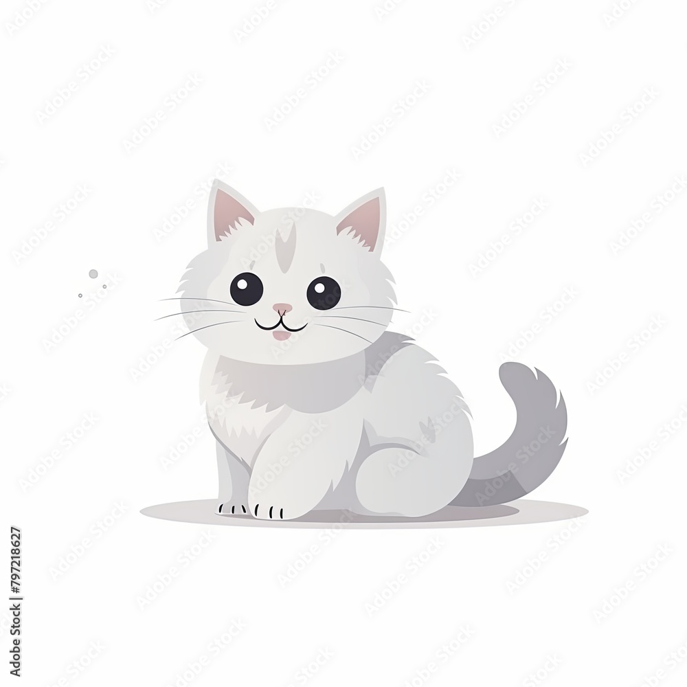 flat illustration of cute pleasant cat flat illustration of cute pleasant cat