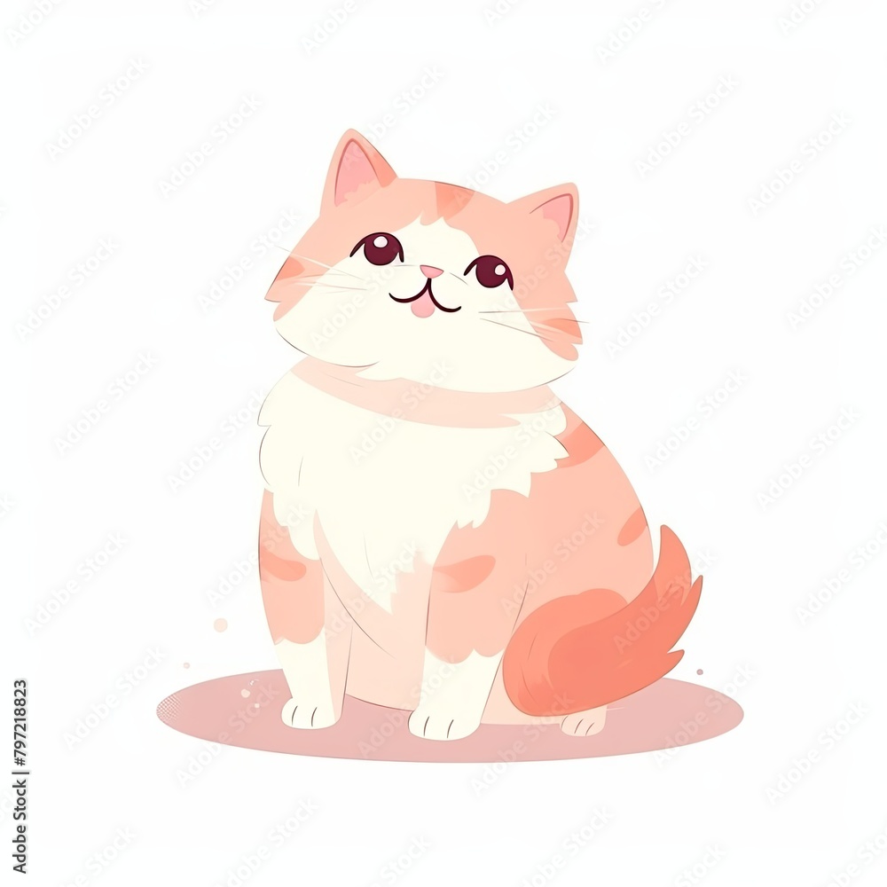 flat illustration of cute pleasant cat flat illustration of cute pleasant cat