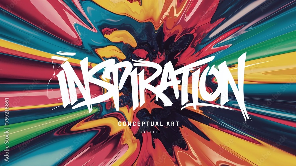 Word Inspiration with different abstract backgrounds, colorful, beautiful