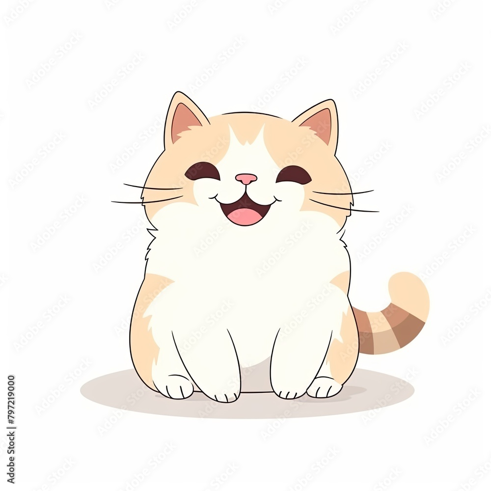 flat illustration of cute pleasant cat flat illustration of cute pleasant cat