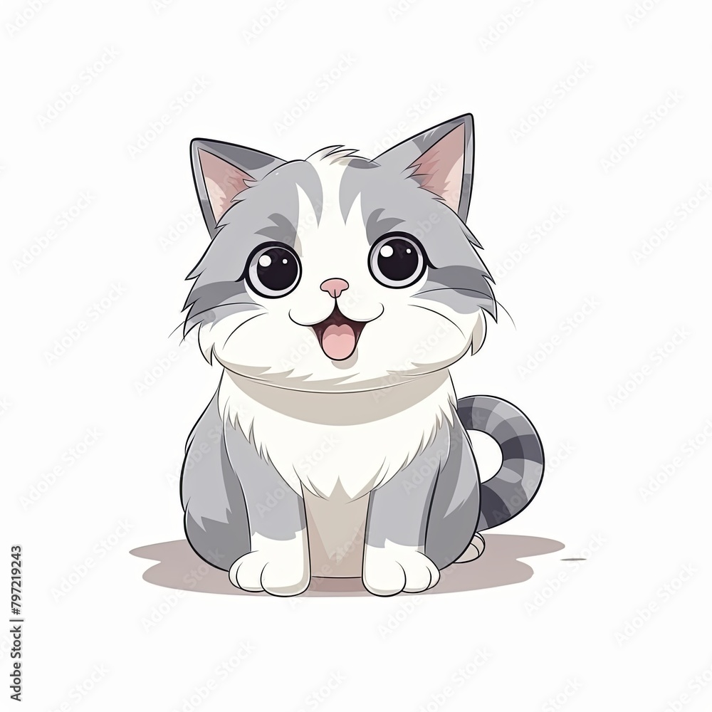 flat illustration of cute pleasant cat flat illustration of cute pleasant cat