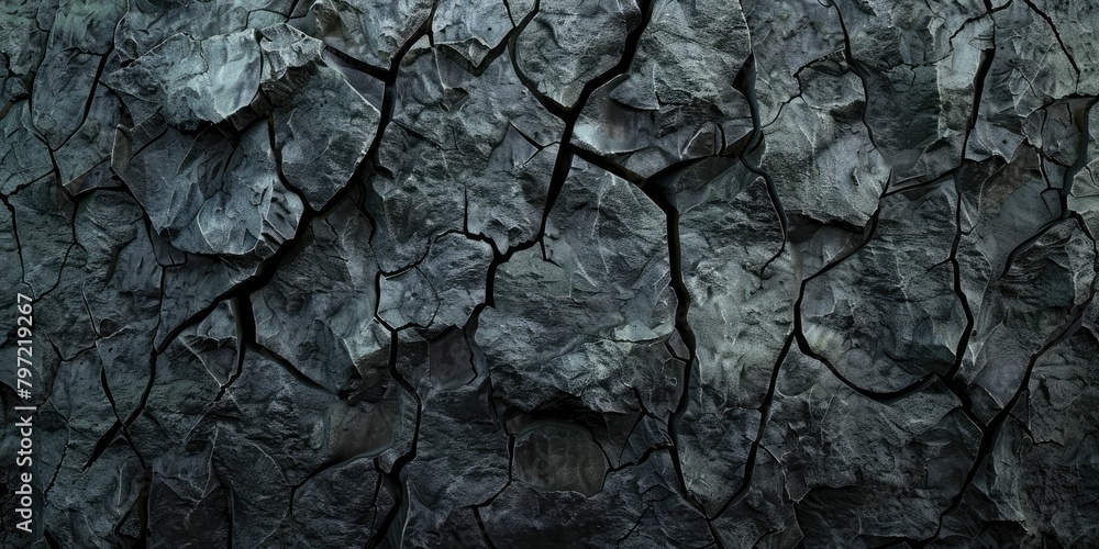 Close-up of a textured dark grey rock surface with deep cracks and rugged texture, suitable for backgrounds or abstract designs. Close-up of a textured dark grey rock surface with deep cracks and rugged texture, suitable for backgrounds or abstract designs.