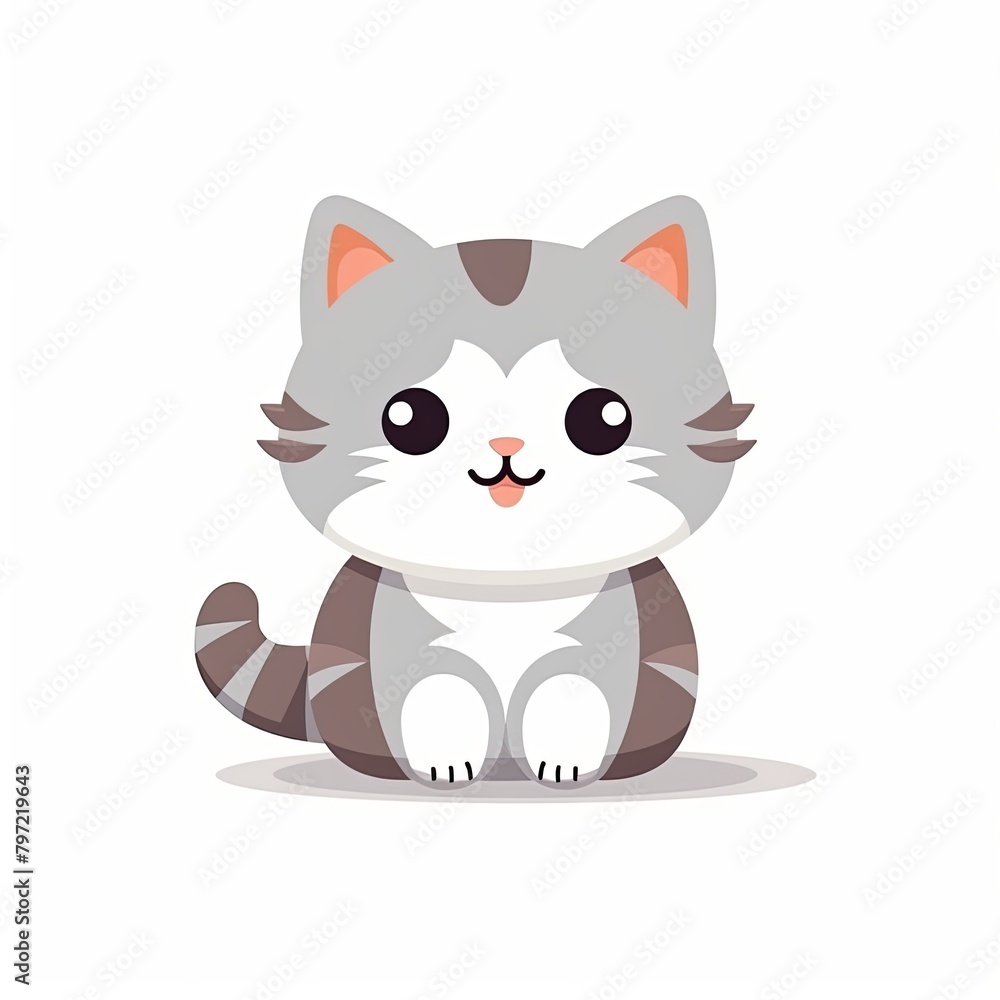 flat illustration of cute pleasant cat flat illustration of cute pleasant cat
