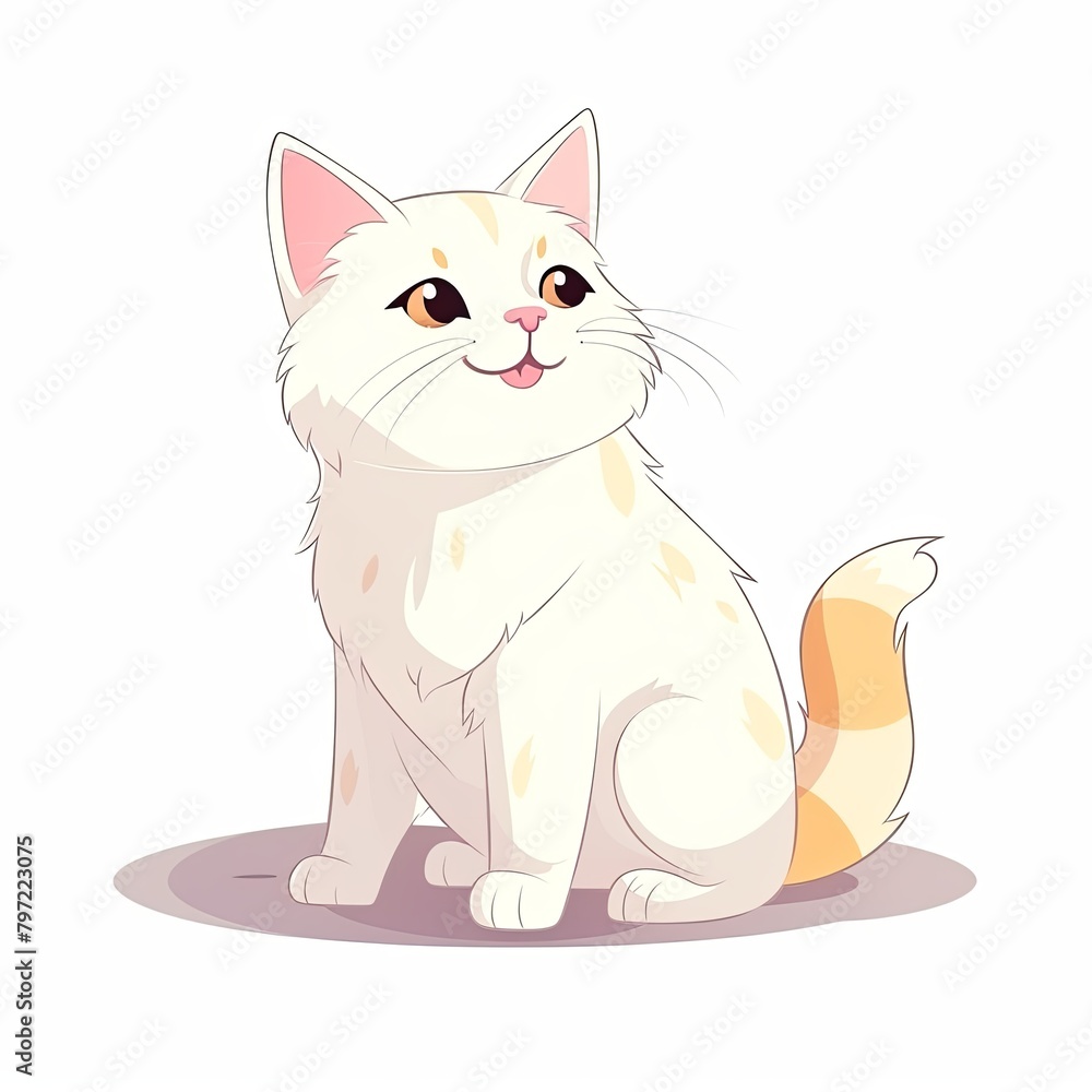flat illustration of cute pleasant cat flat illustration of cute pleasant cat