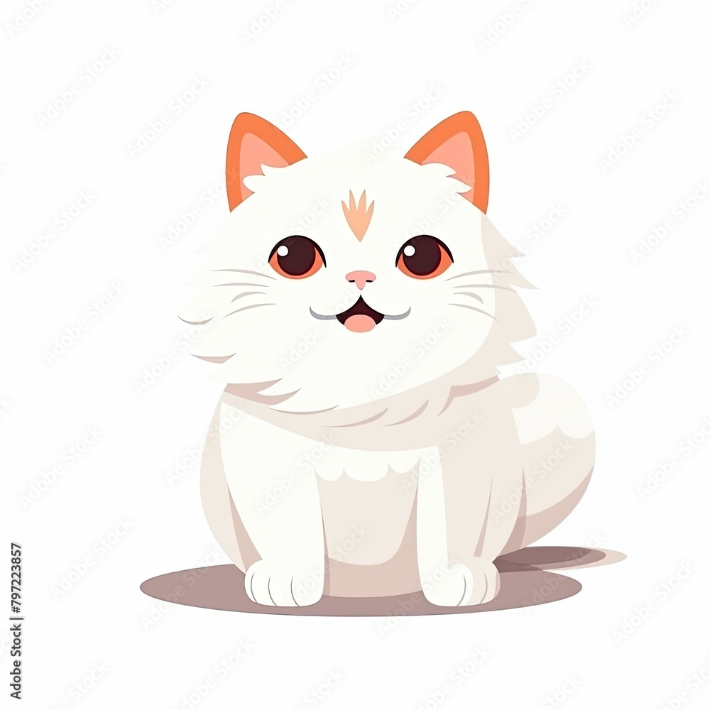 flat illustration of cute pleasant cat flat illustration of cute pleasant cat