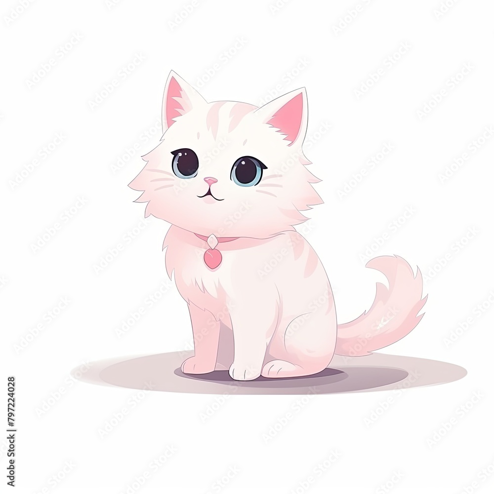 flat illustration of cute pleasant cat flat illustration of cute pleasant cat