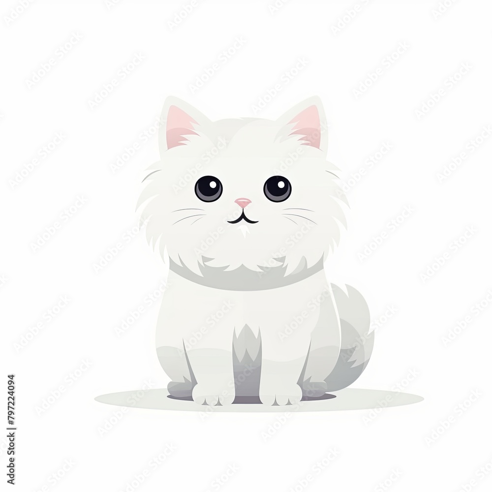 flat illustration of cute pleasant cat flat illustration of cute pleasant cat