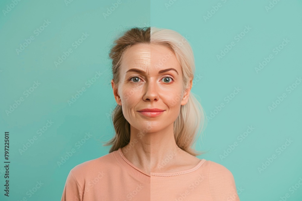 Aging duality and skin care trends blend in life stage portraits, focusing on facial cream identity dynamics and aging skin care in age stage portraits. Aging duality and skin care trends blend in life stage portraits, focusing on facial cream identity dynamics and aging skin care in age stage portraits.