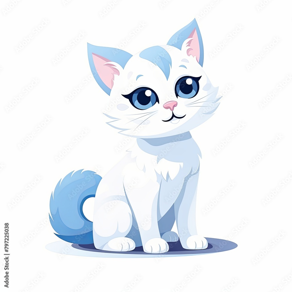 flat illustration of cute pleasant cat flat illustration of cute pleasant cat