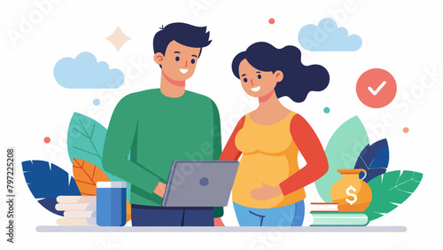 A couple attending a financial planning workshop for expectant parents learning valuable tips and tricks to help them financially prepare for
