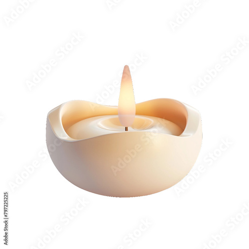 Candle 3D icon simple shapes minimalistic style.