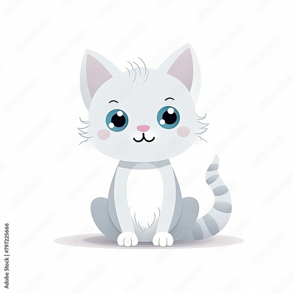 flat illustration of cute pleasant cat flat illustration of cute pleasant cat