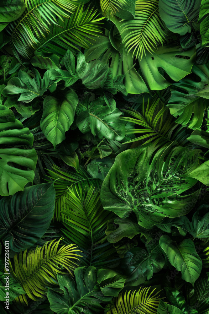 The lush and dense texture of rainforest foliage showcases the vibrant greens and intricate patterns. The lush and dense texture of rainforest foliage showcases the vibrant greens and intricate patterns.