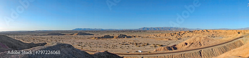 Panoramic View of Ocotillo Wells State Vehicular Recreation Area -I n Western Imperial Counties. Access is via Highway 78, about 35 miles east of Julian or about 20 miles west of of Highway 86.  photo