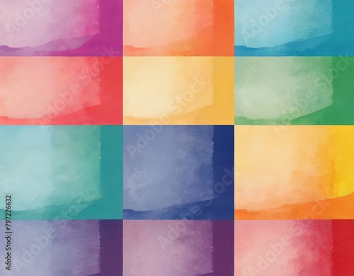 Colorful Watercolor Paper Texture Background with Pastel colors  Abstract Shapes  and Modern Art Illustration  retro vintage style
