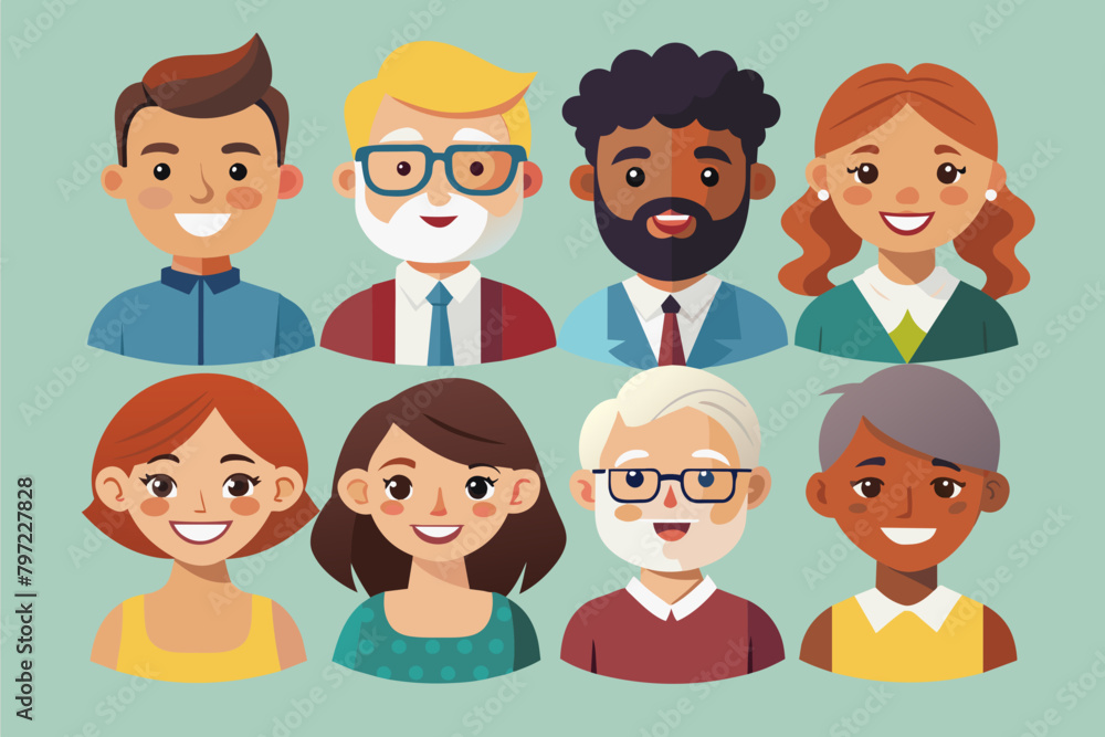 avatars of happy people of different races vector illustration avatars of happy people of different races vector illustration