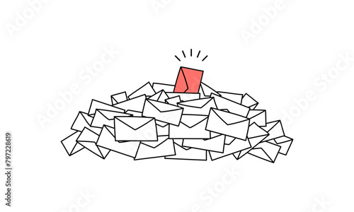 埋もれる重要書類のイラスト