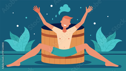 Stretching out their arms and legs in a sauna a person with chronic fatigue syndrome feels their body loosening up and their fatigue melting away..