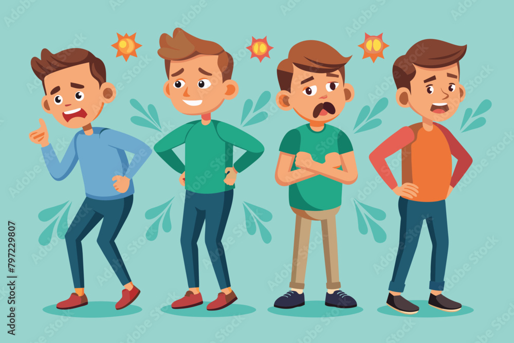 Pain in different parts of the body vector illustration