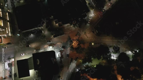 Northern Cyprus, the Mediterranean Sea. Drone view of the harbor and the city of Girne. filming in the late evening