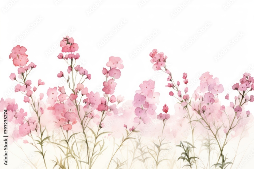 Naklejka premium Yarrow pink flower border blossom nature plant.