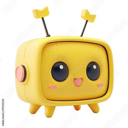 Television with cute expression 3D.