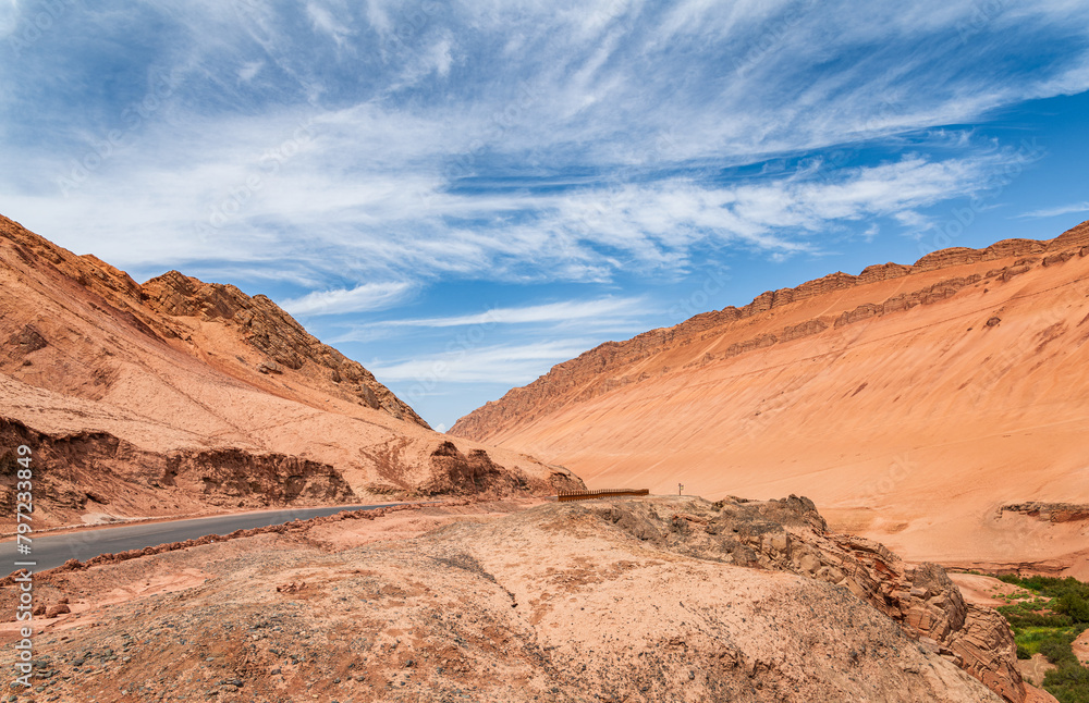 Flame Mountain in Turpan Basin, Xinjiang, China Flame Mountain in Turpan Basin, Xinjiang, China