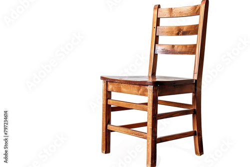 A sturdy ladderback chair built to withstand the test of time on a solid white background, isolated on solid white background.