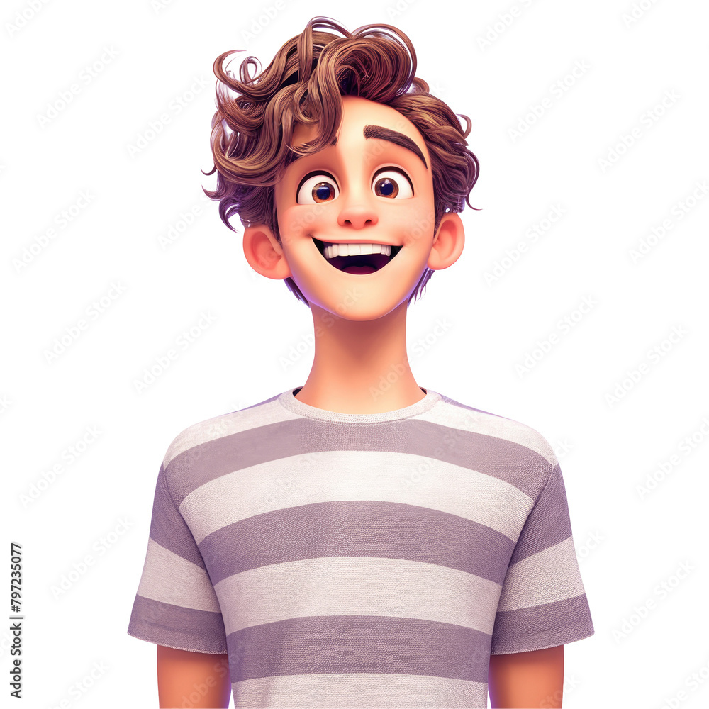 In this lifestyle concept snapshot a cheerful young man with a beaming smile radiates positivity as he sports a casual grey striped t shirt exuding happiness and contentment Captured against In this lifestyle concept snapshot a cheerful young man with a beaming smile radiates positivity as he sports a casual grey striped t shirt exuding happiness and contentment Captured against