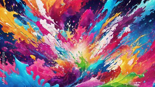 2d texture vibrant abstract paint colorful splashes Background