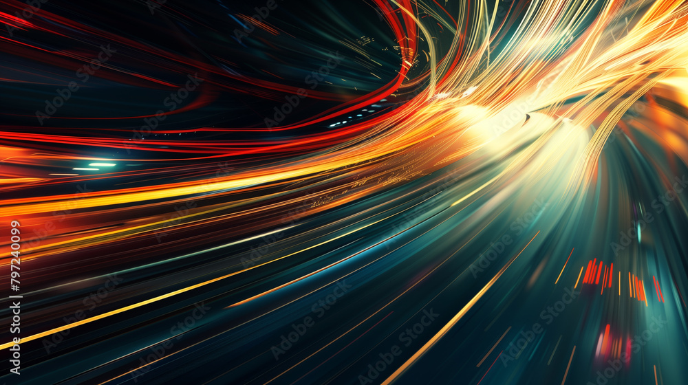 Obraz premium abstract background high speed light trials wallpaper 